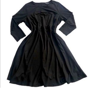 Eloquii Black Midi Cutout Skater Dress